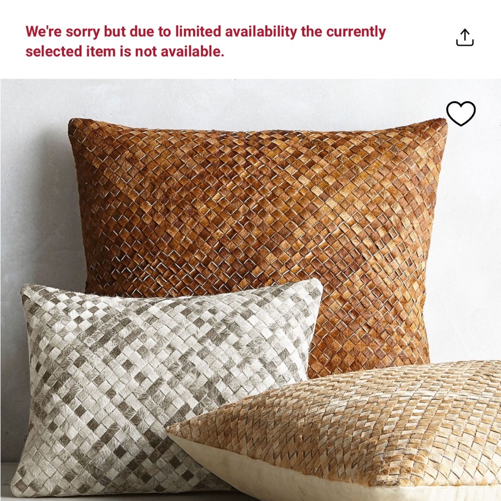 Williams Sonoma Woven Leather Accent Pillow